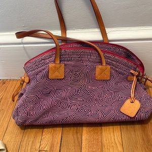 Dooney & Bourke Purple and Tan Shoulder Bag